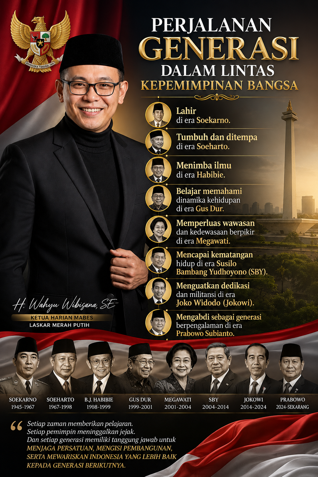 H.WAHYU WIBISANA SE. PERJALANAN GENERASI DALAM LINTAS KEPEMIMPINAN BANGSA