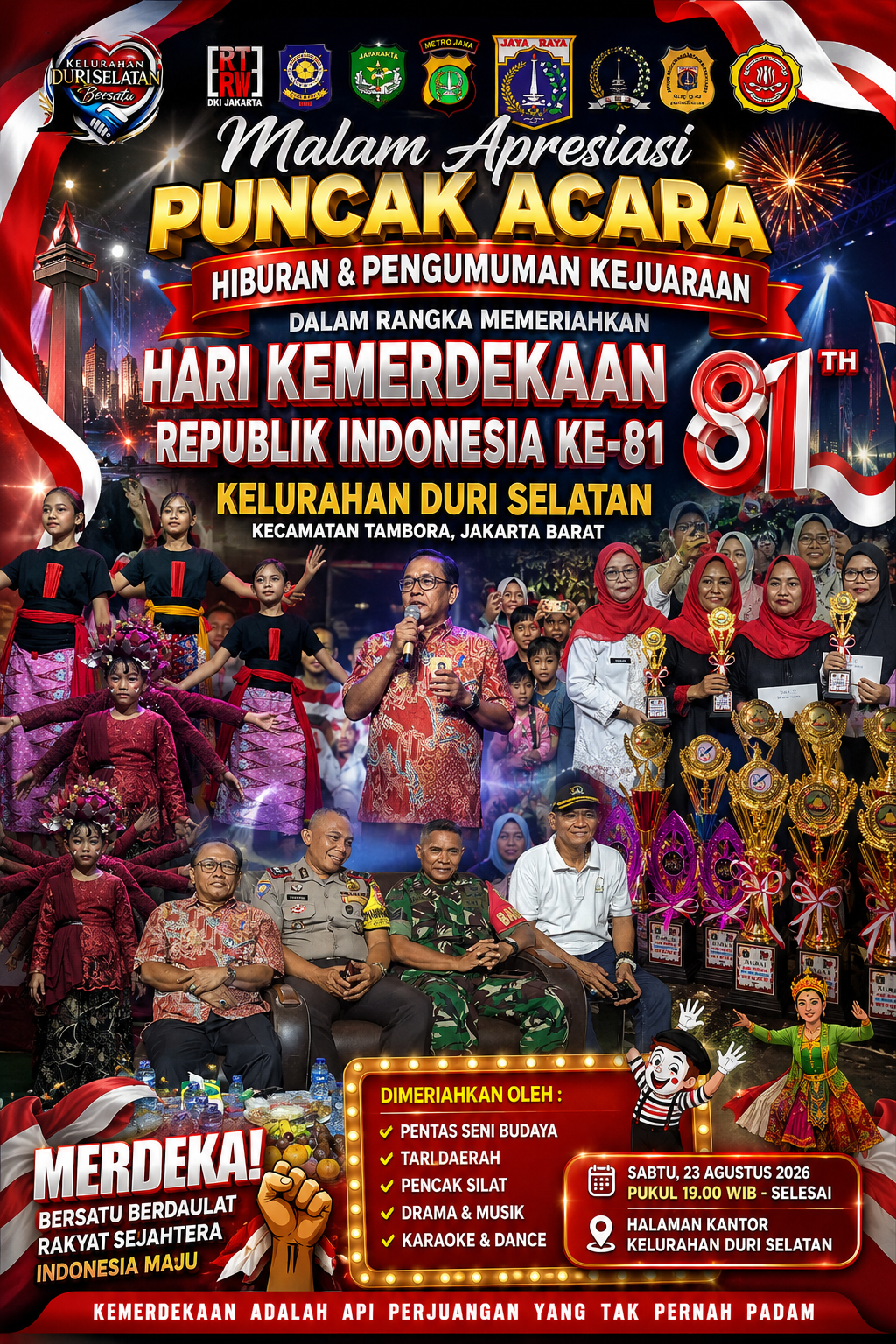 Dari Kreativitas hingga Prestasi: Malam Apresiasi Duri Selatan Tutup Perayaan HUT RI ke-81 dengan Gemilang