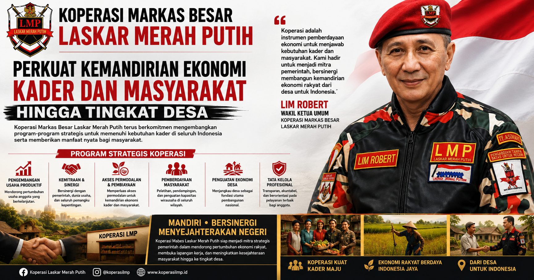 Lim Robert: Koperasi Laskar Merah Putih Siap Menjadi Mitra Strategis Pemerintah dalam Pemberdayaan Ekonomi Rakyat